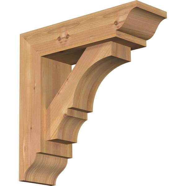 Ekena Millwork Balboa Traditional Smooth Bracket w/ Offset Brace, Western Red Cedar, 5 1/2"W x 18"D x 18"H BKT0604X18X18BOA01SWR - main